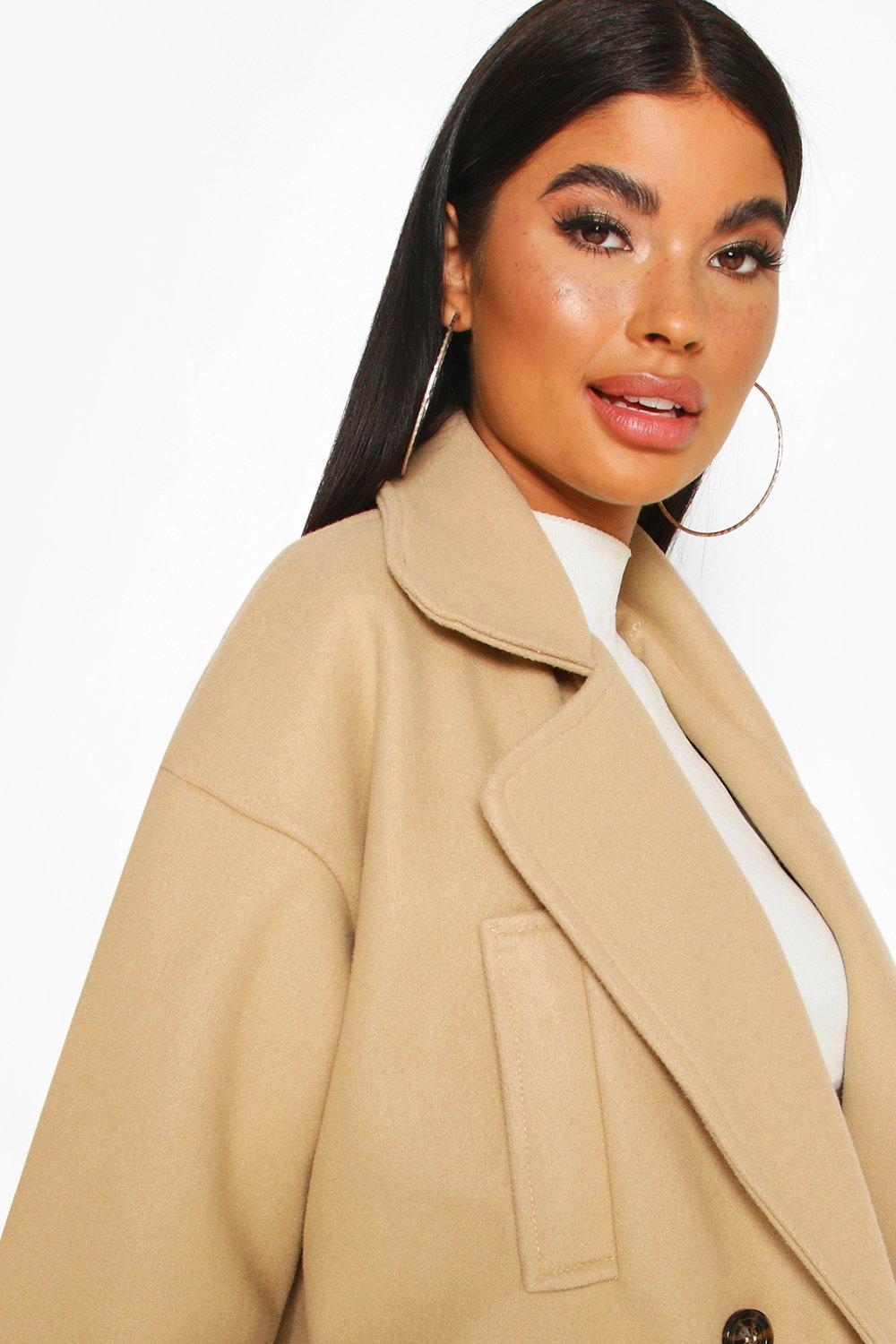 

Petite Marl Double Breasted Wool Look Coat, Grey