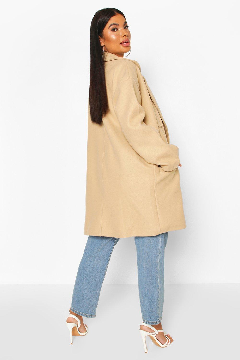 

Petite Marl Double Breasted Wool Look Coat, Stone