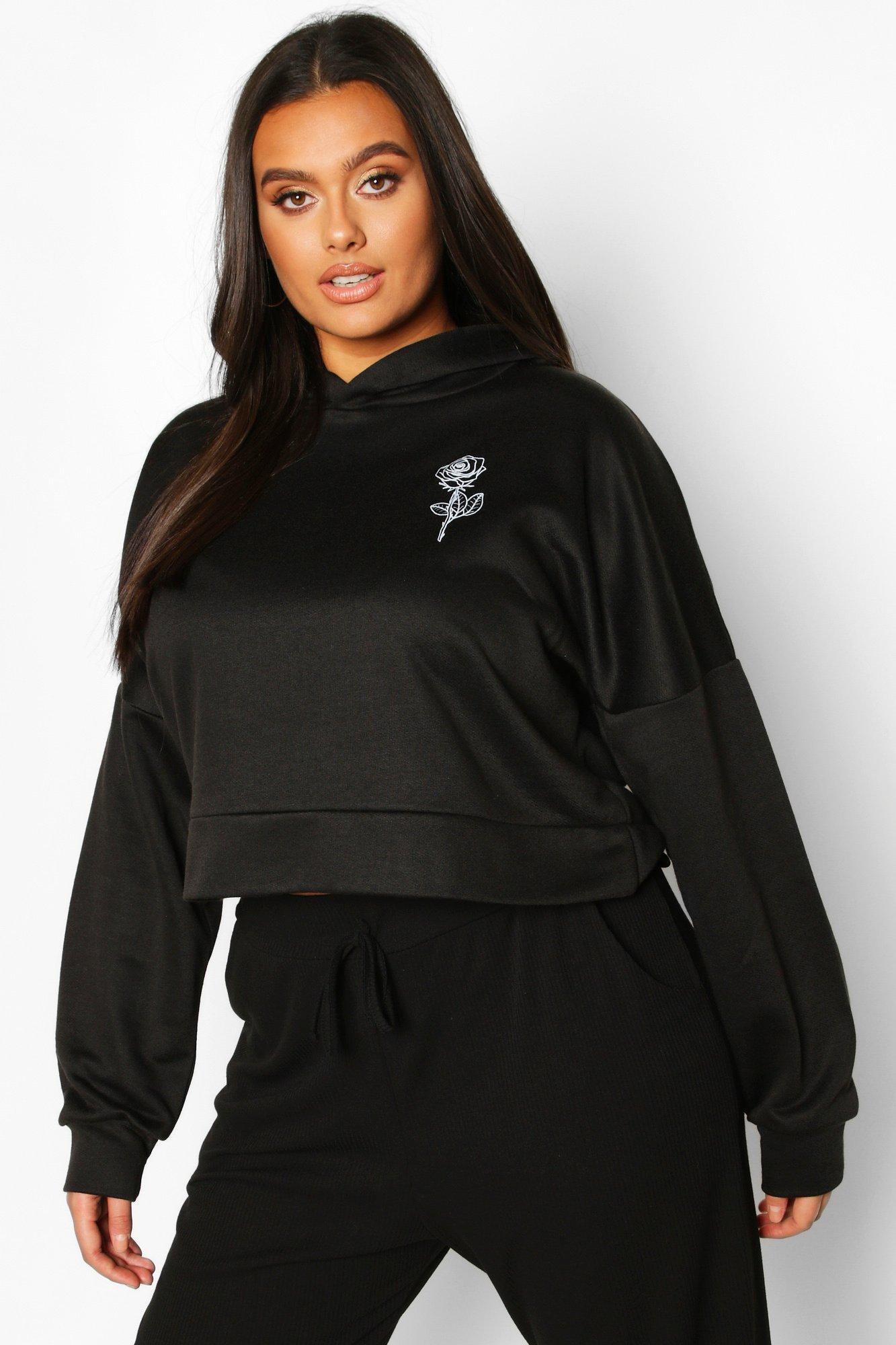 plus crop hoodie