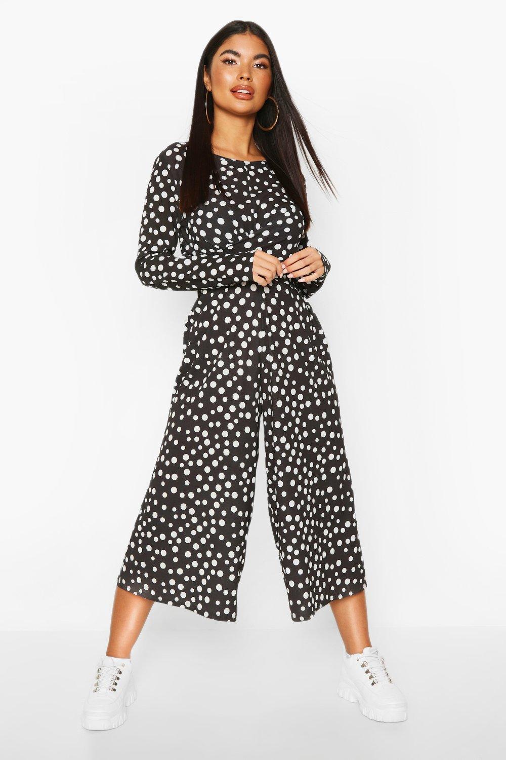 boohoo polka dot jumpsuit