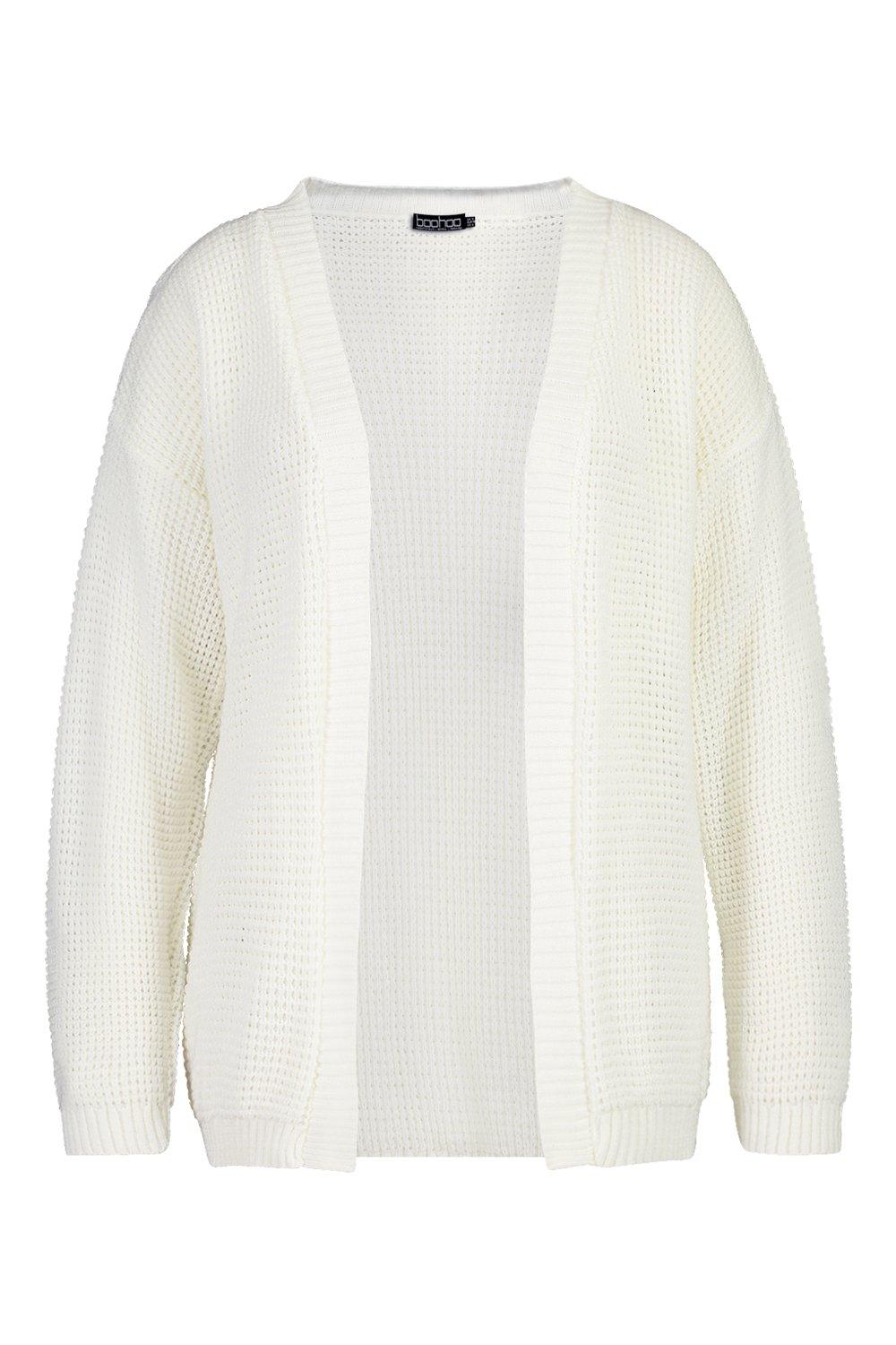 

Plus Edge to Edge Waffle Knit Cardigan, Cream