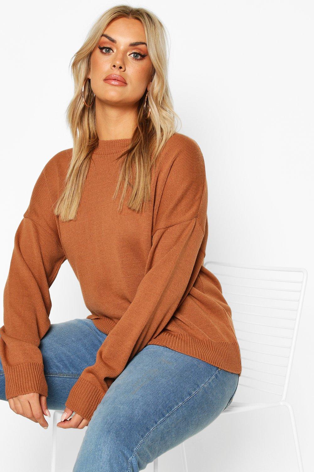 

Plus Boxy Crew Neck Jumper, Biscuit