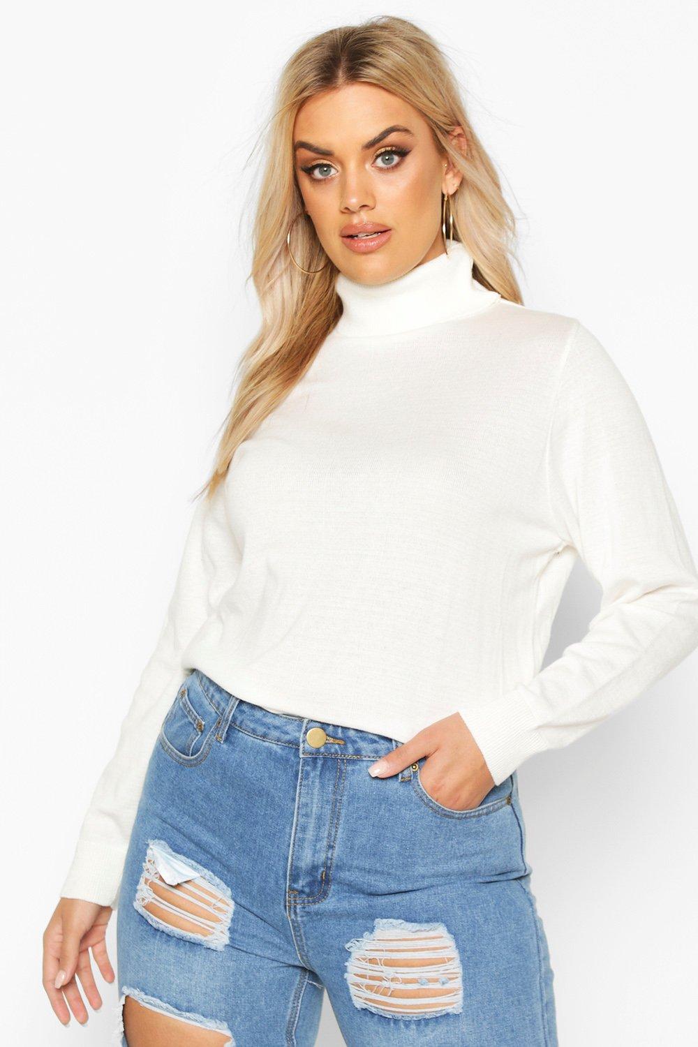 

Plus Soft Roll Neck Jumper, Cream