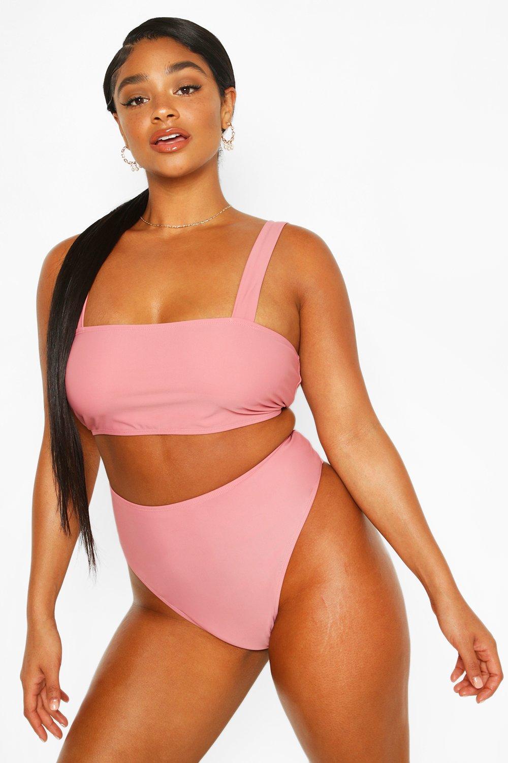 

Plus High Waisted Bikini Set, Rose