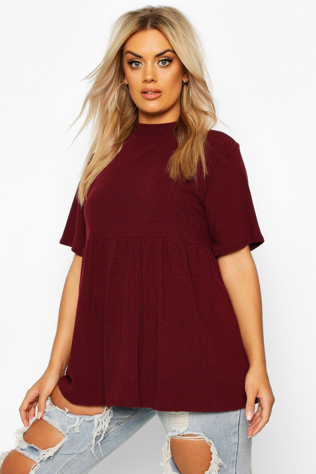 high neck smock top