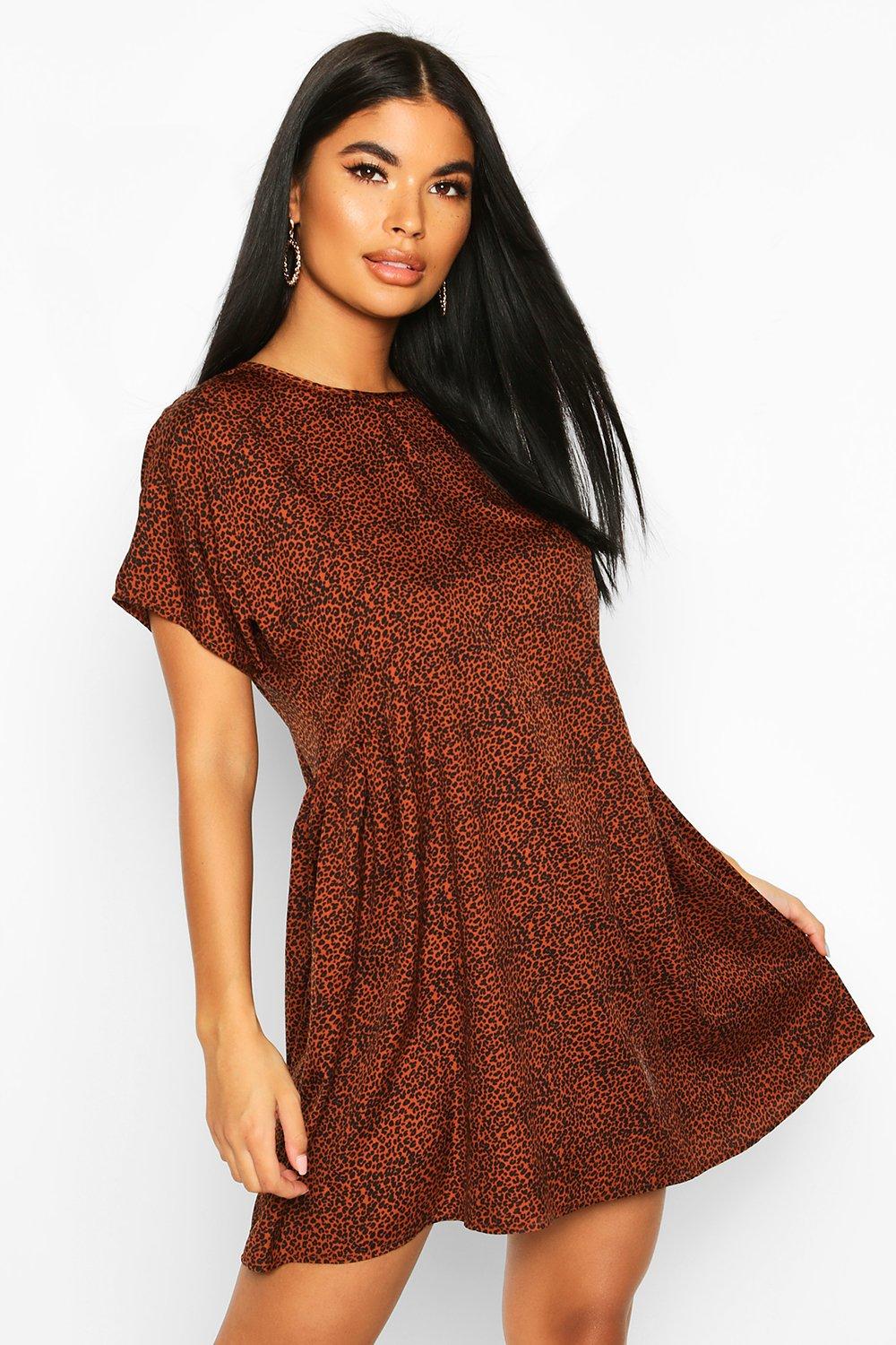 rust smock dress