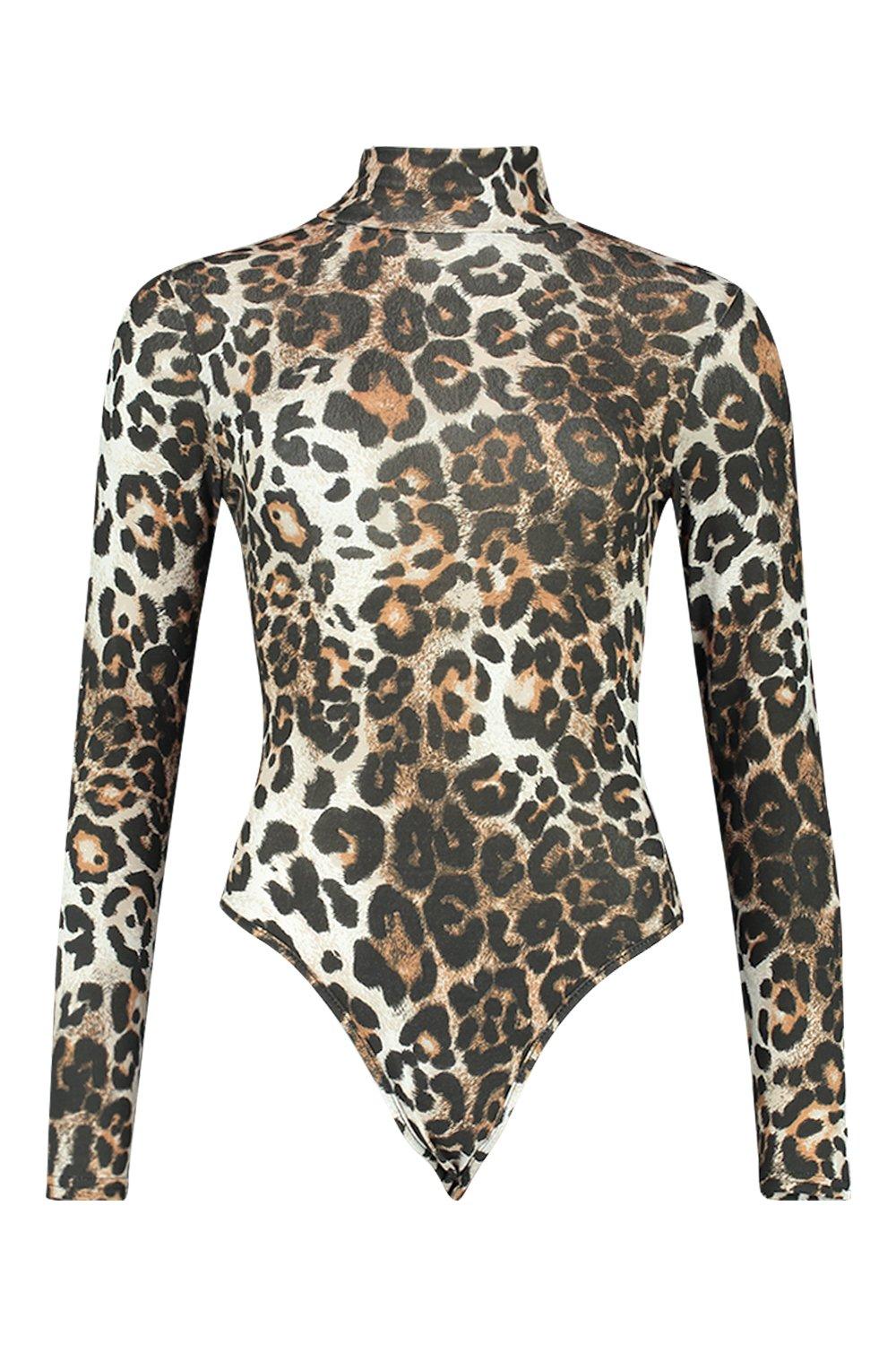 leopard bodysuit long sleeve