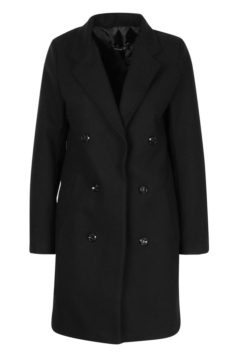 

Faux Suede Jacket with Faux Fur Collar, Black