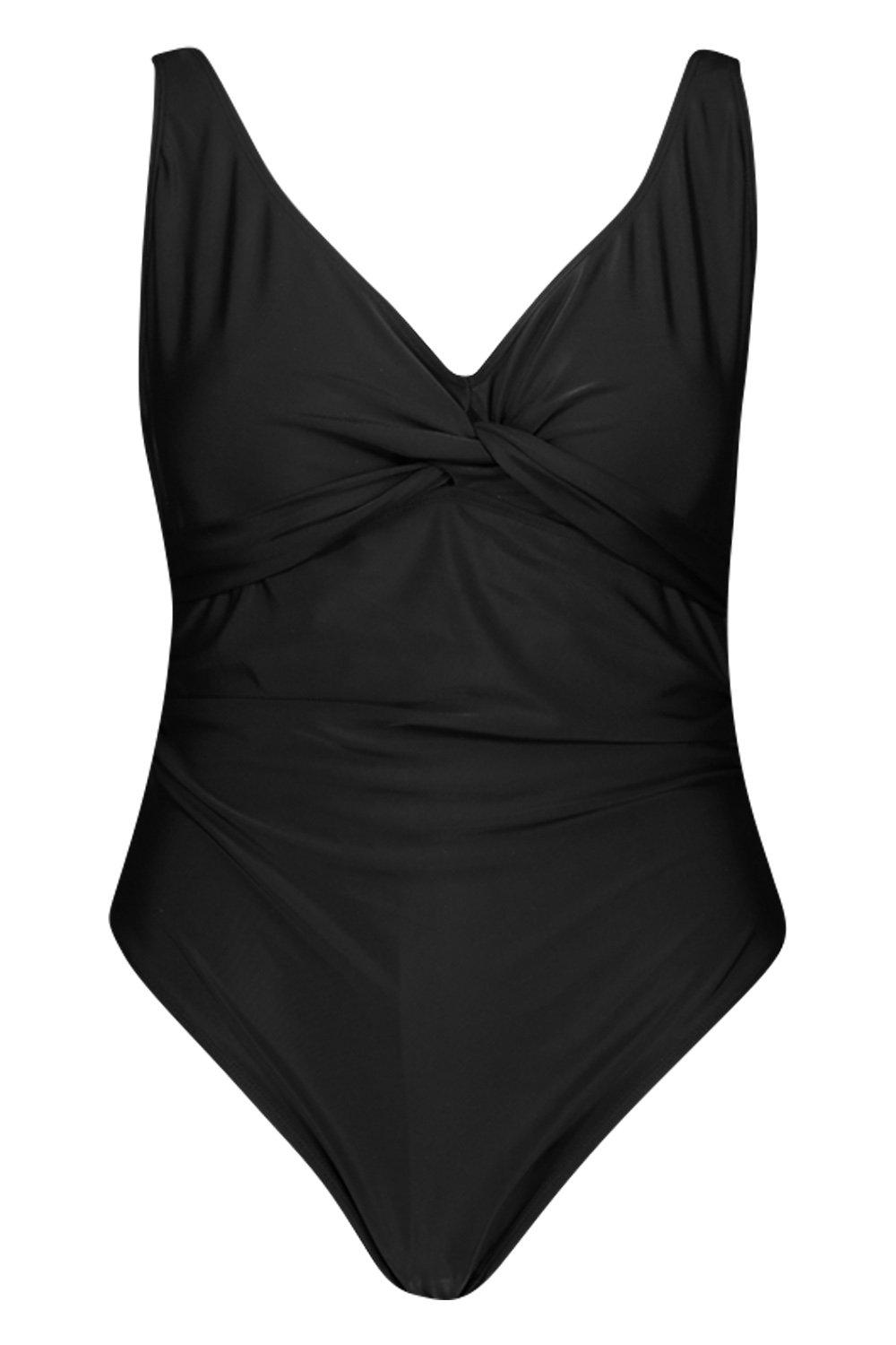 

Plus Control Wrap Over Swimsuit, Black