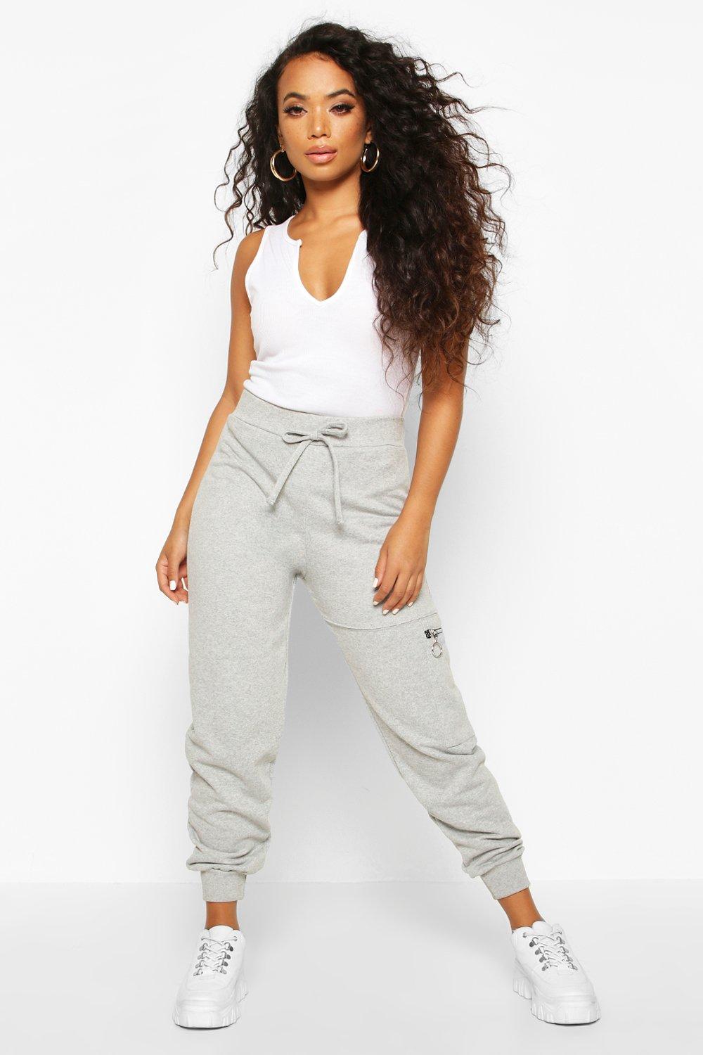 

Petite Pocket Detail Loopback Joggers, Grey