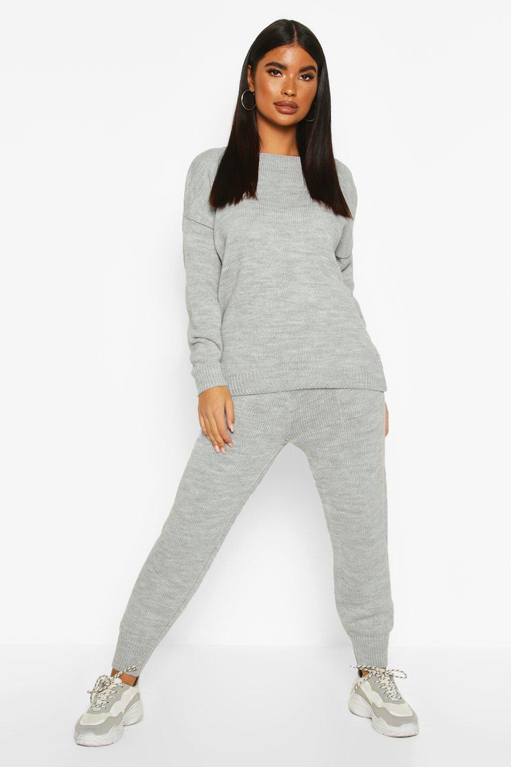 

Petite Cable Knit Jumper & Jogger Co-Ord, Grey