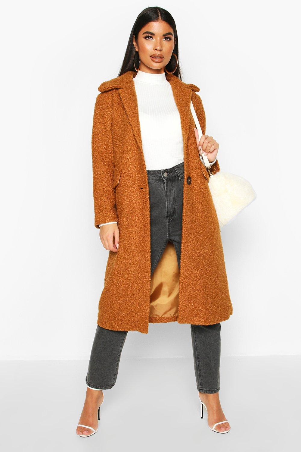 

Petite Teddy Faux Fur Oversized Coat, Camel