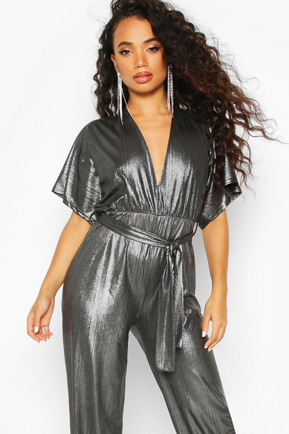petite silver jumpsuit