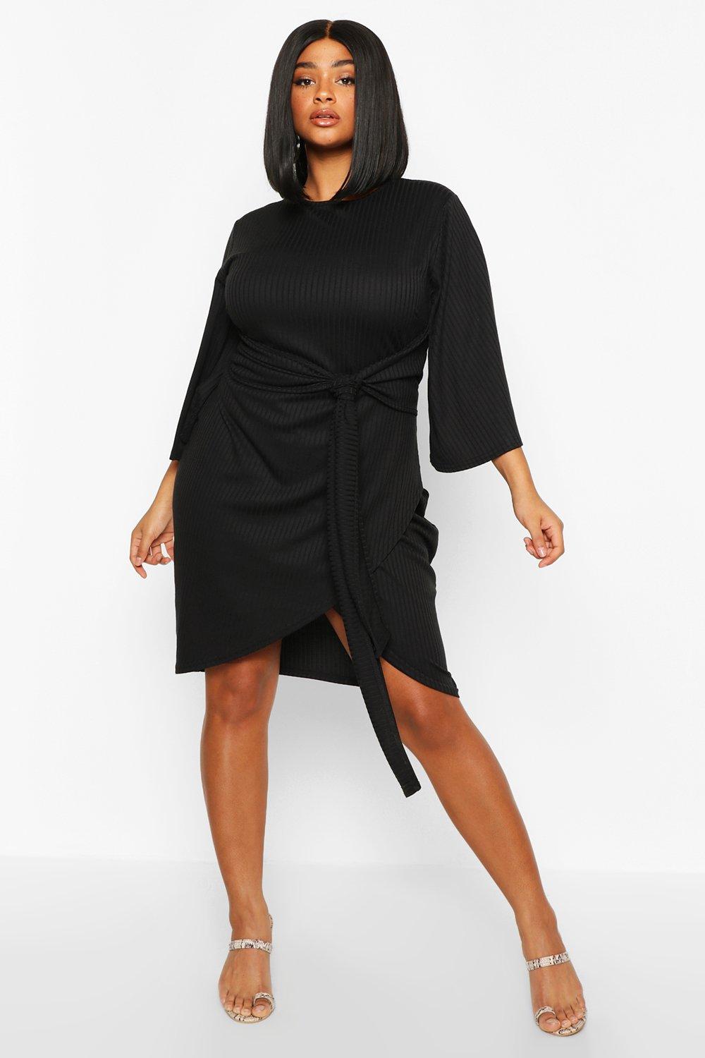 boohoo tie waist dress