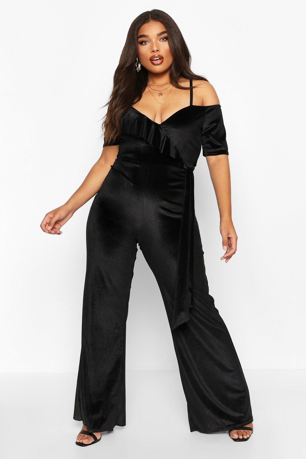 boohoo ruffle jumpsuit