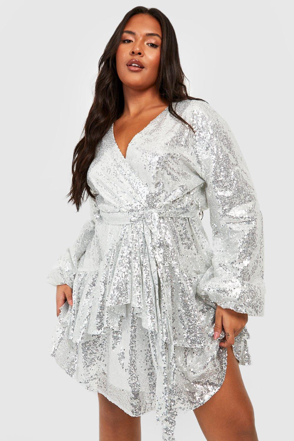 boohoo white plus size dress