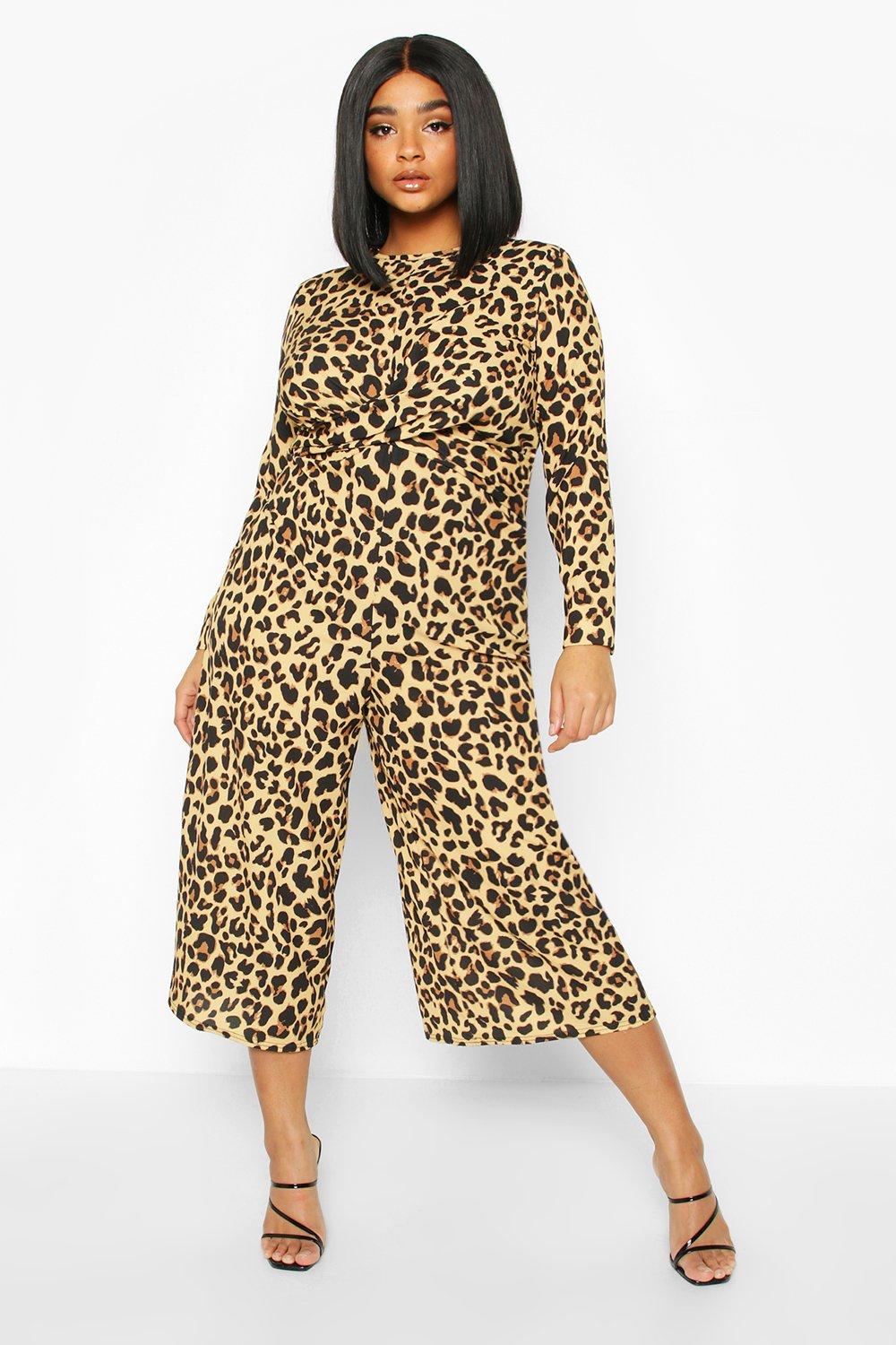 boohoo leopard print jumpsuit