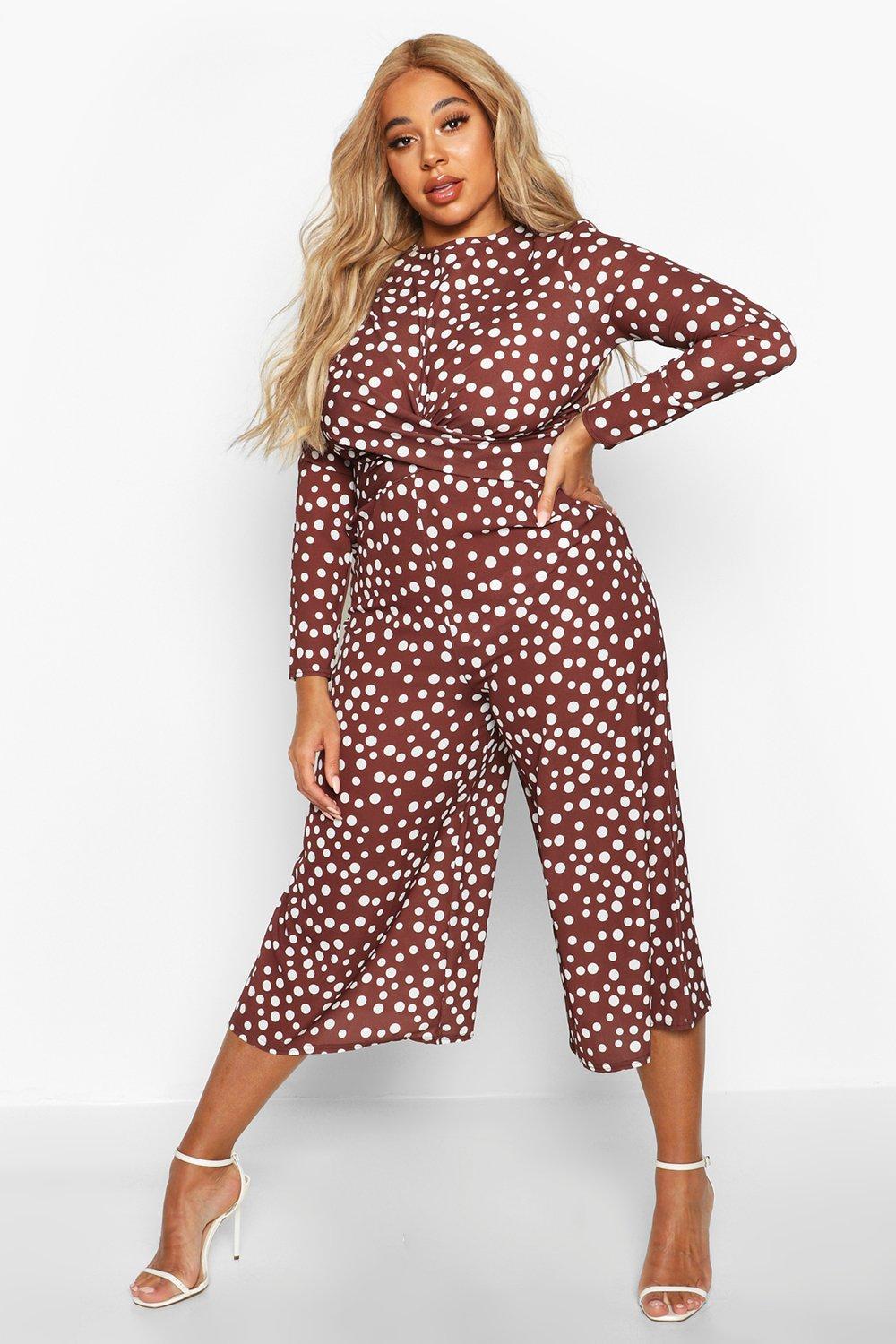 boohoo polka dot jumpsuit