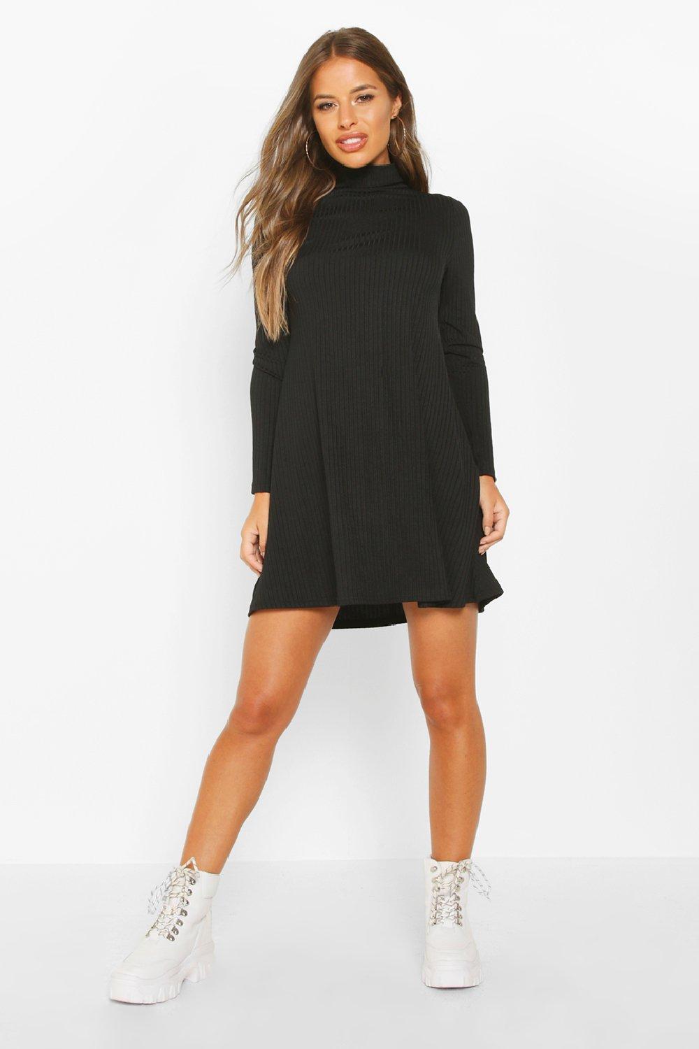 polo neck swing dress