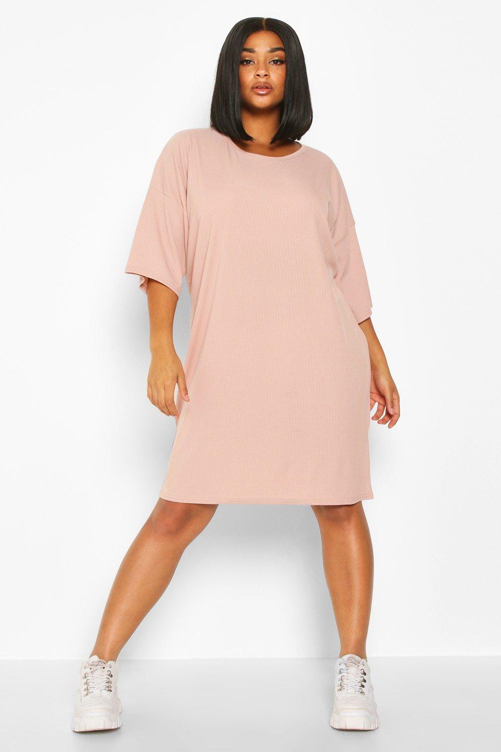 boohoo plus size shirt dress