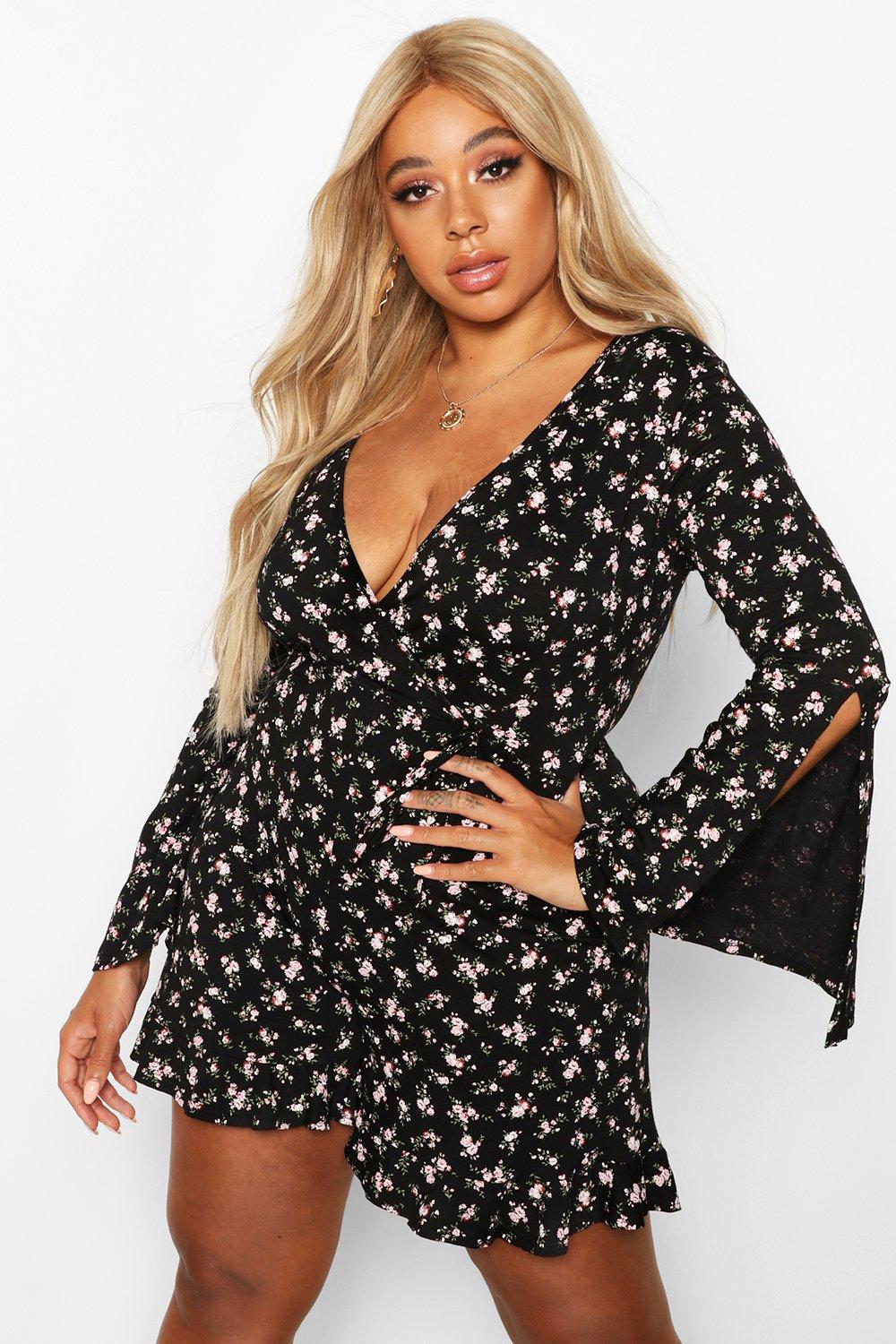 boohoo wrap playsuit