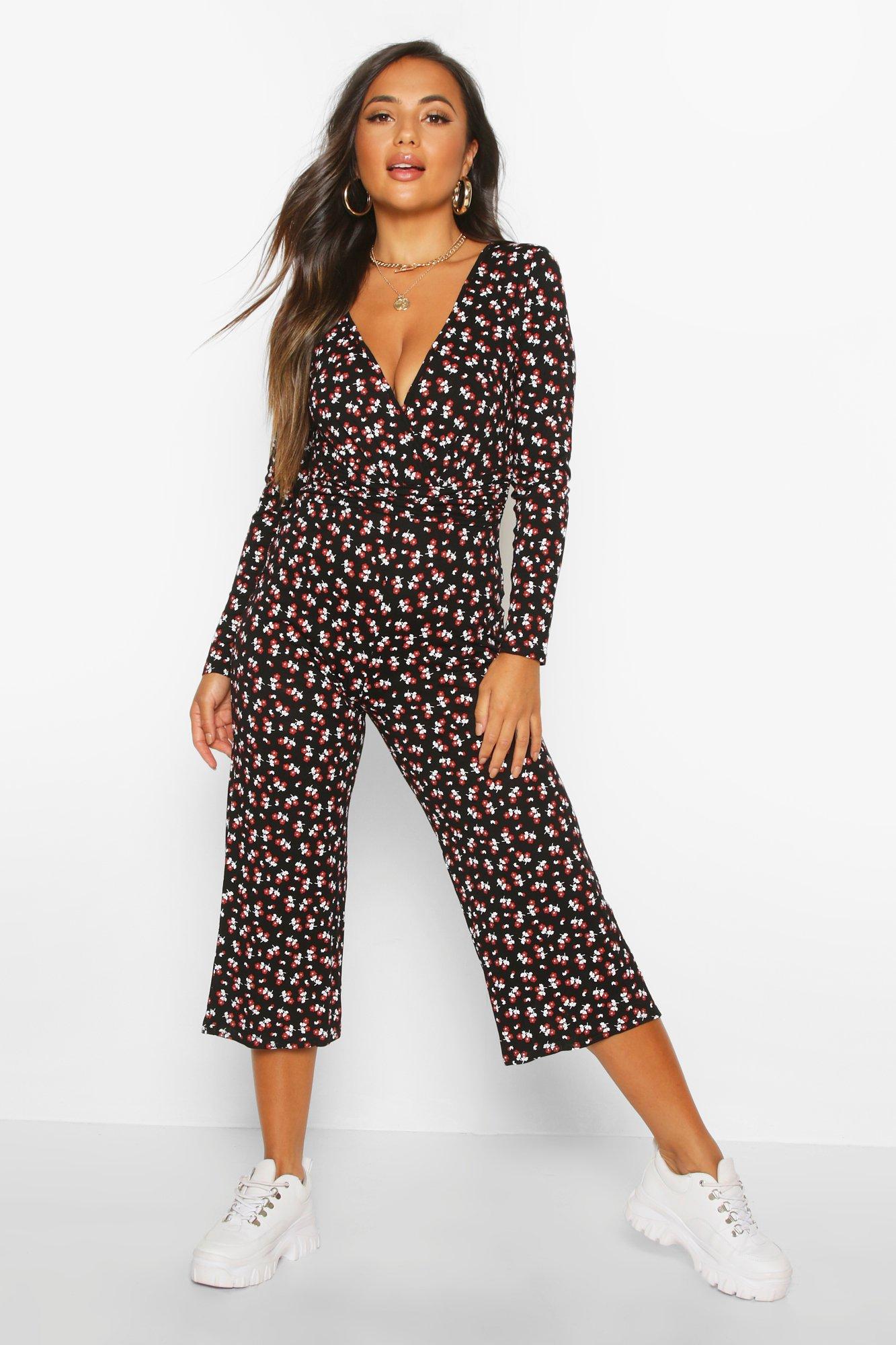 long sleeve black jumpsuit petite