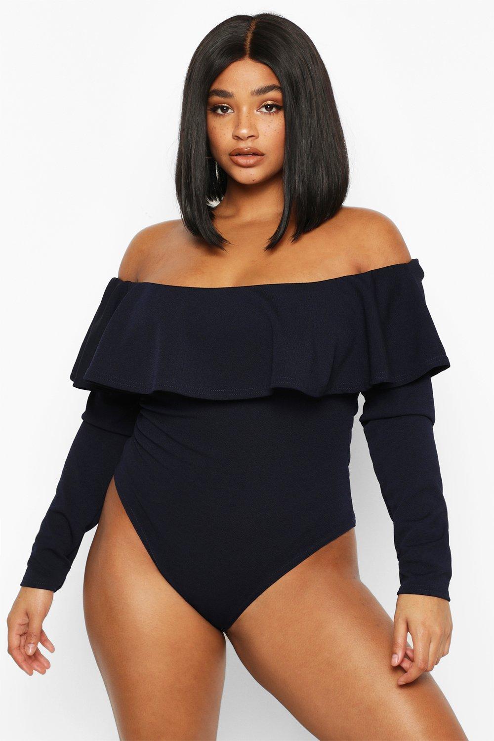 off the shoulder long sleeve bodysuit