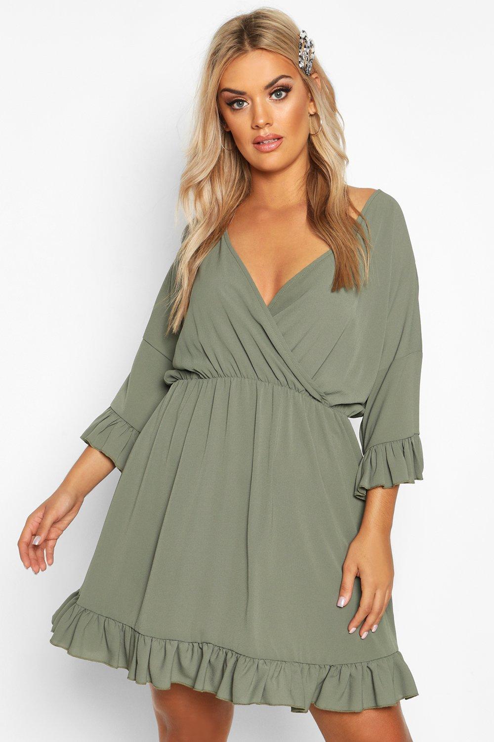 khaki skater dress