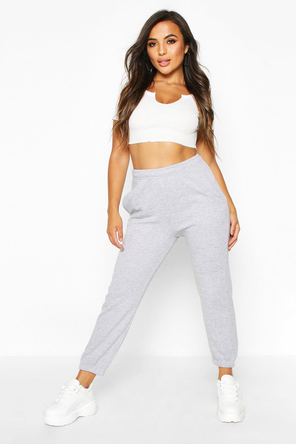 white petite joggers