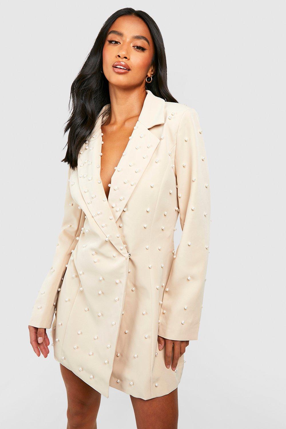 beige blazer dress