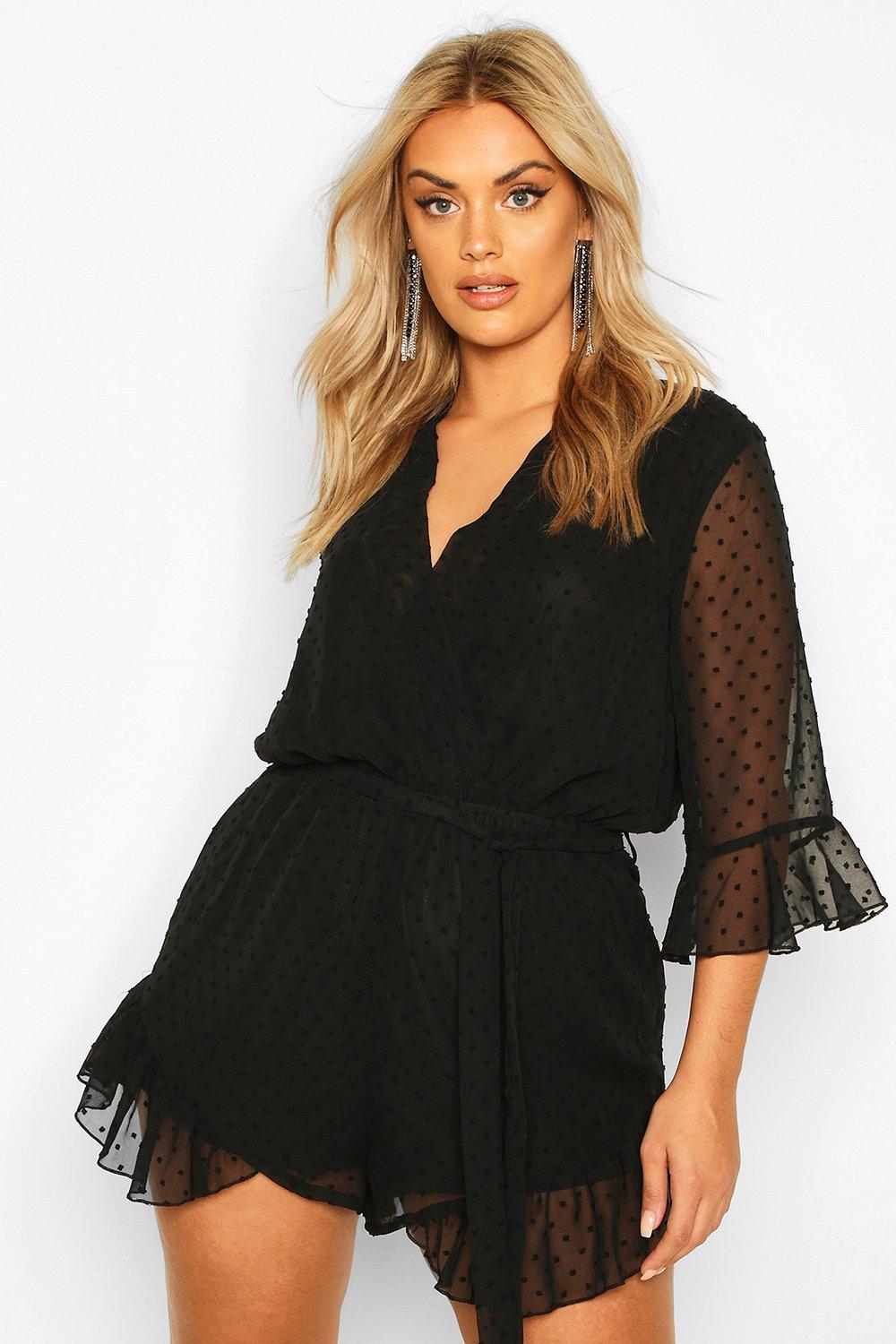 boohoo plus playsuit