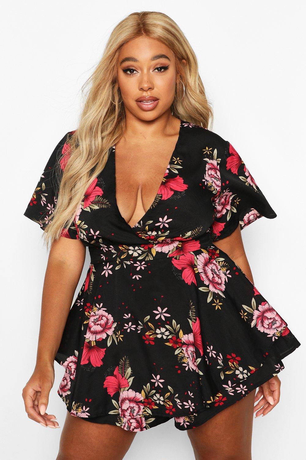 boohoo curve playsuit
