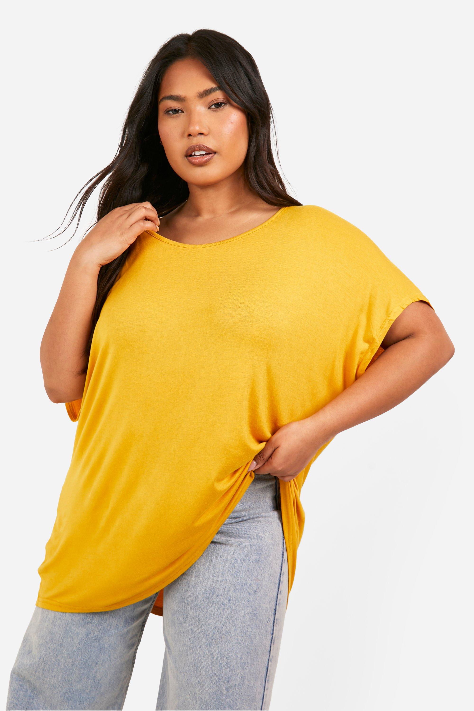 Image of T-shirt Plus Size oversize, Giallo
