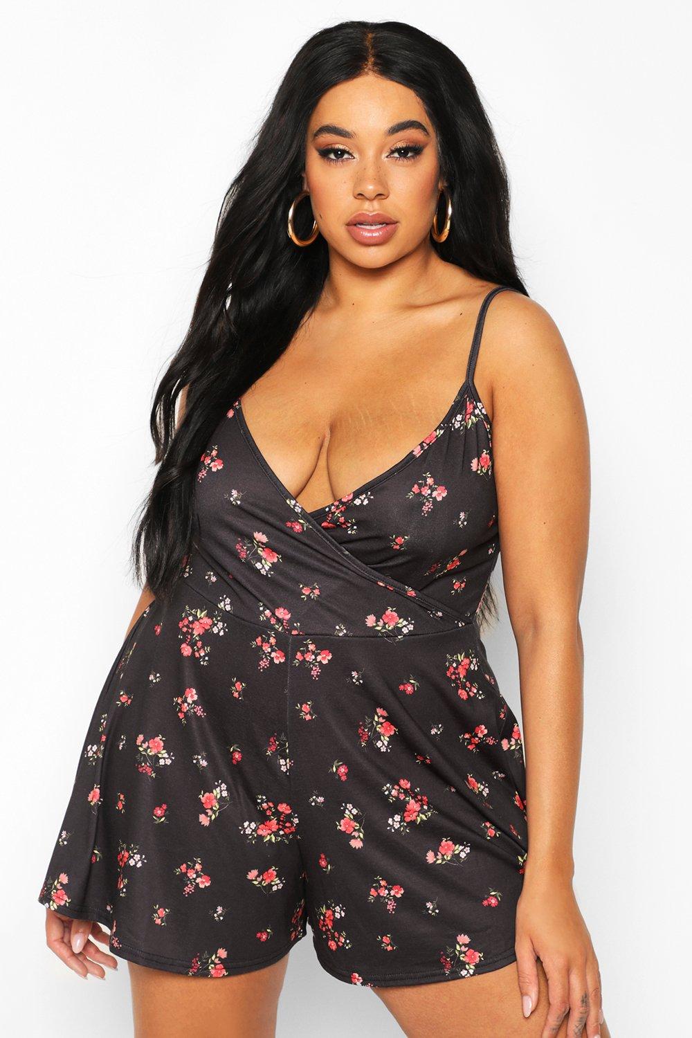 boohoo playsuits plus size