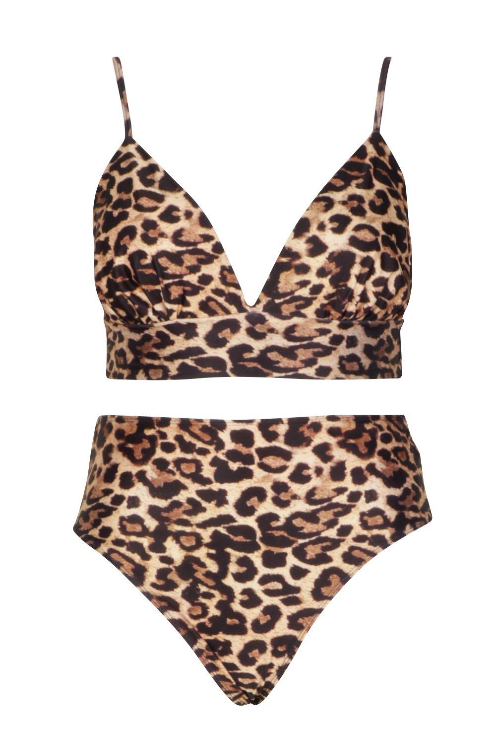 high waisted leopard bikini