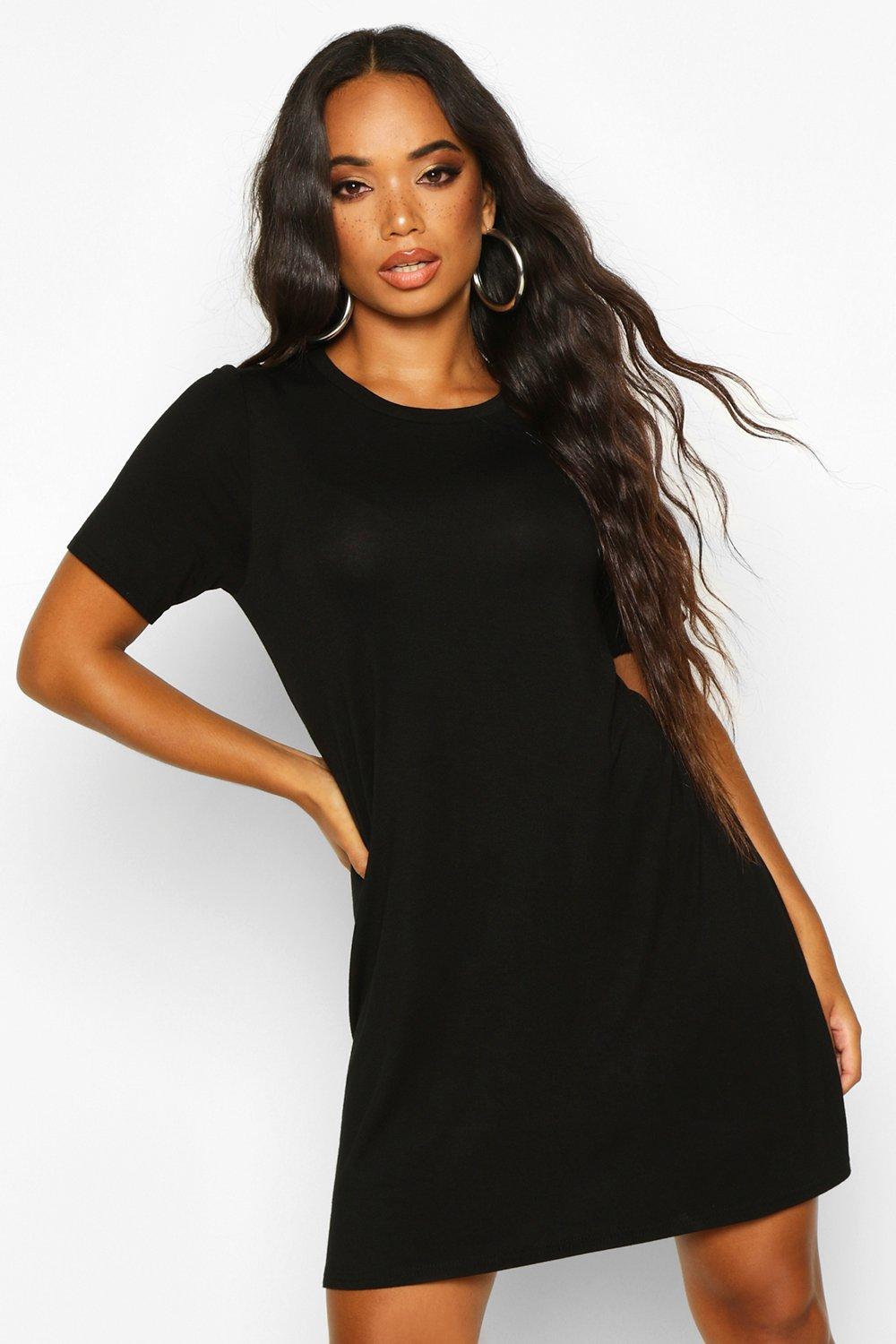 

Petite — Свободное сзади платье-футболка, Black