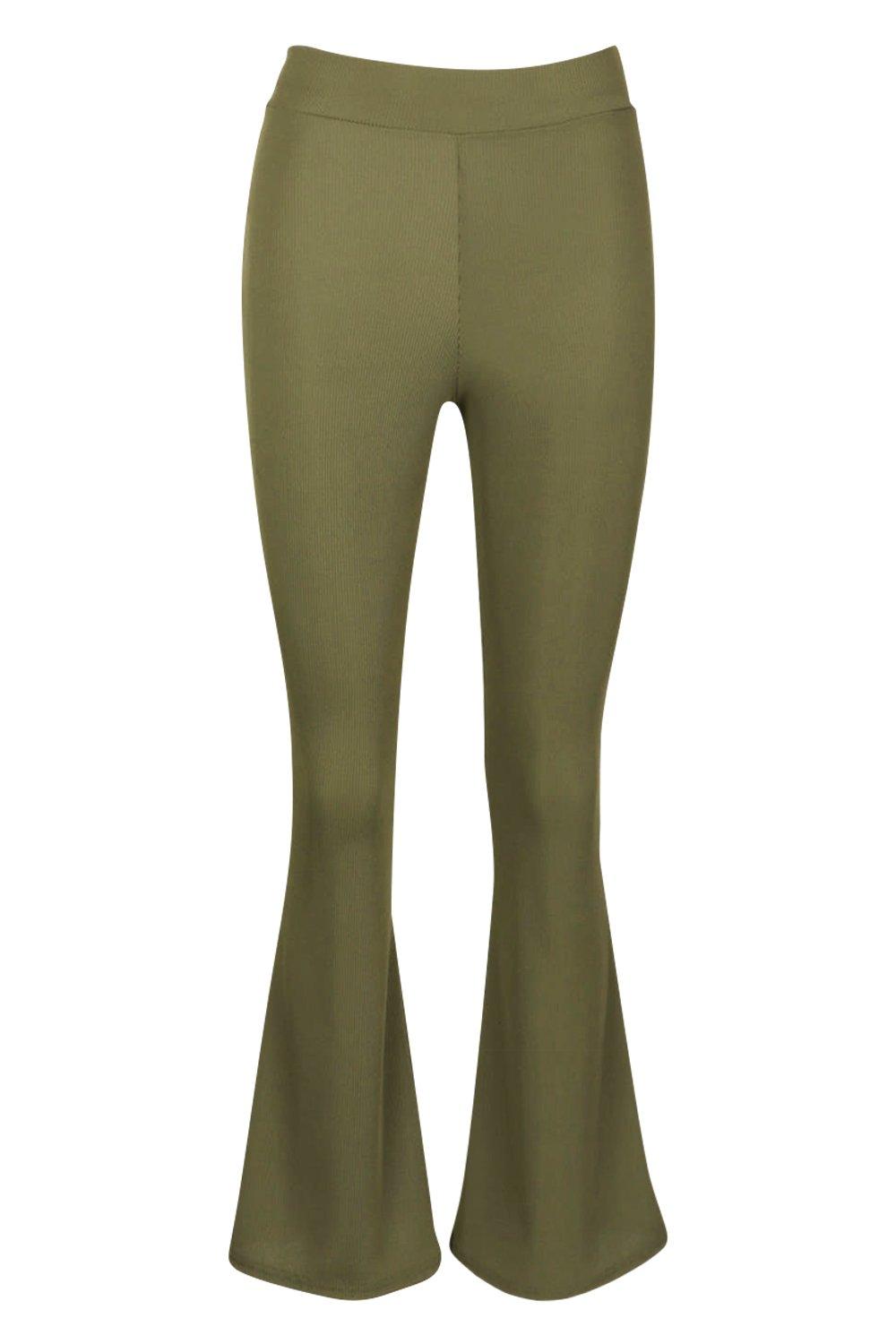 

Petite — Базовые расклешенные брюки в рубчик, Khaki