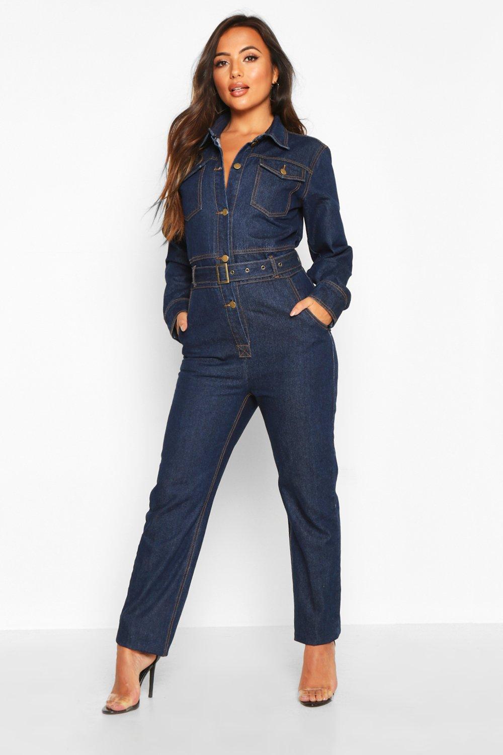 petite denim boiler suit
