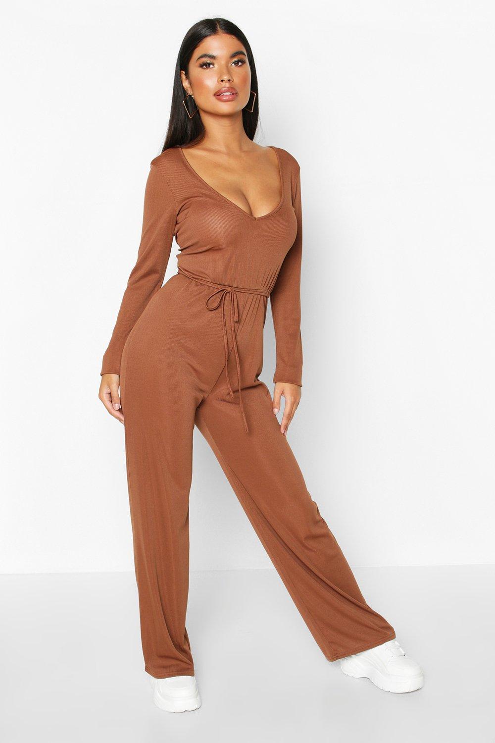 petite ribbed jumpsuit