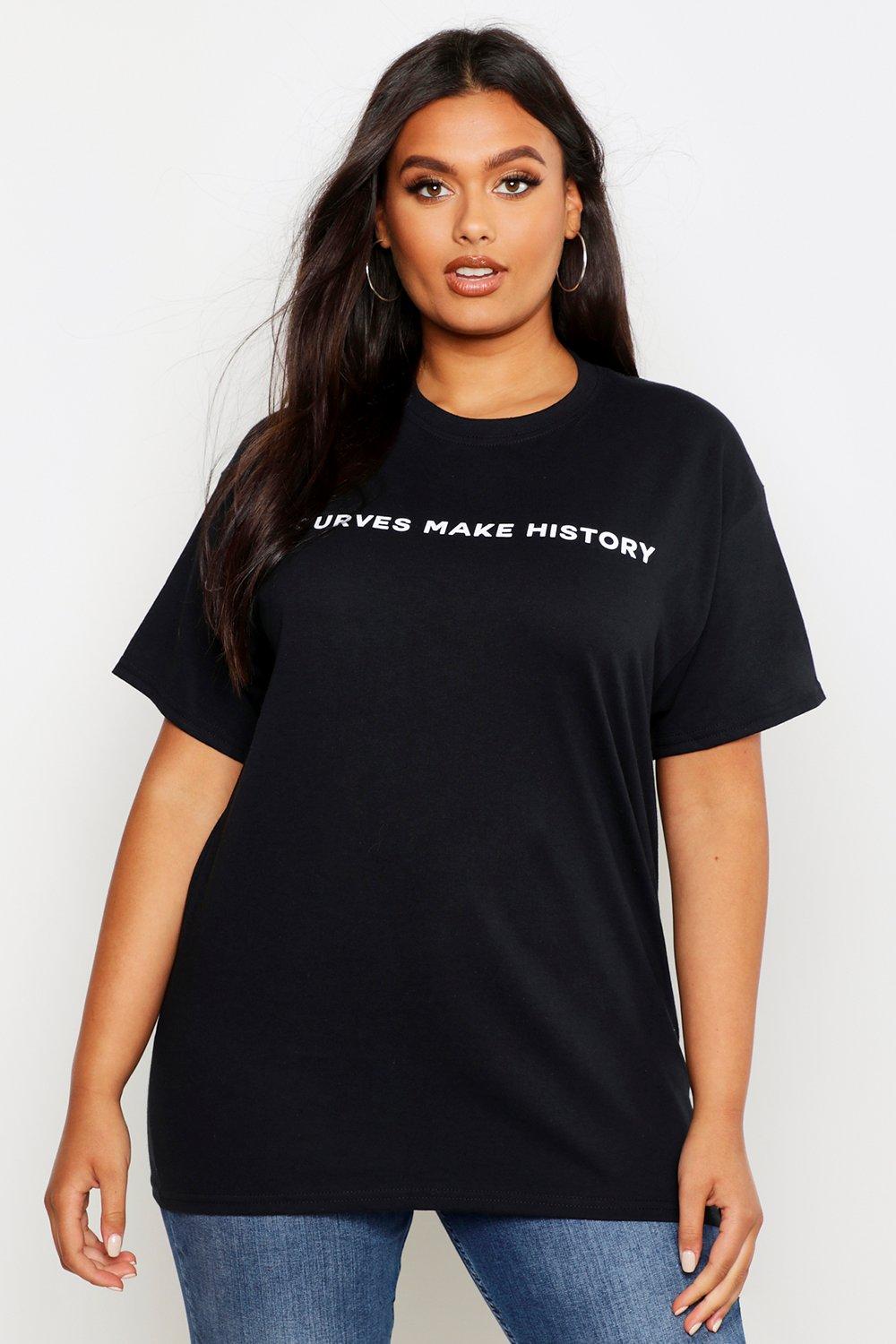 boohoo curve t shirts