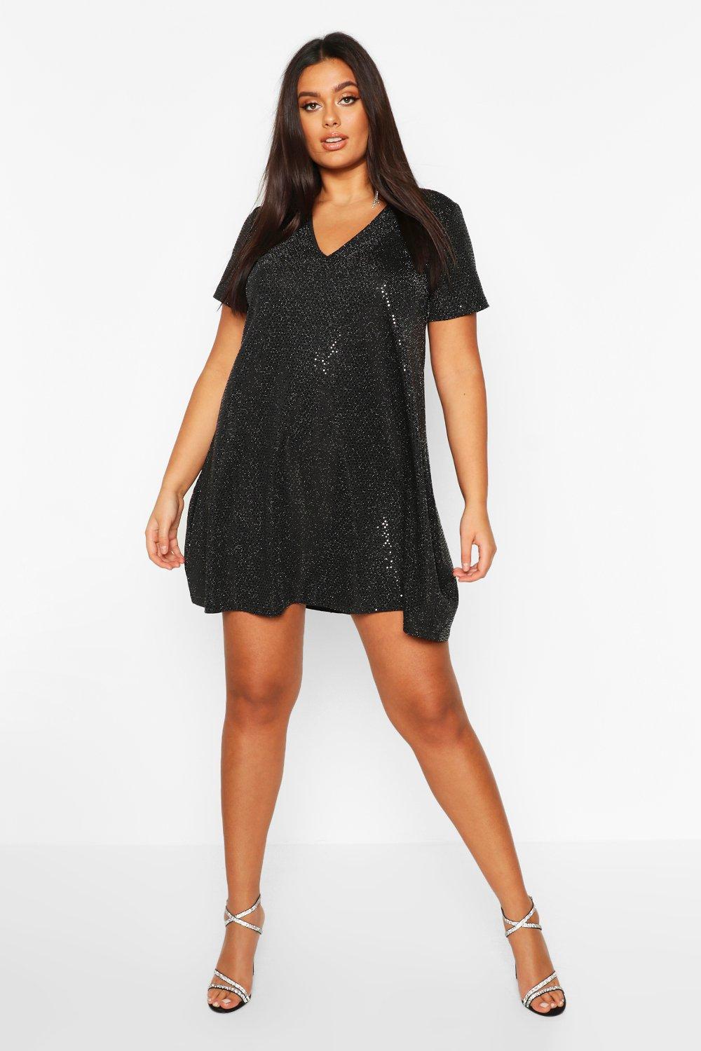 sequin oversized t shirt dress