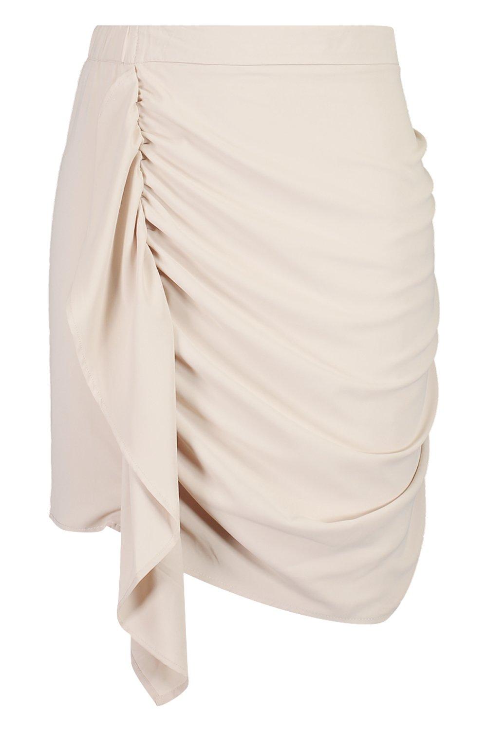 Plus Ruched Drape Skirt Boohoo Ireland