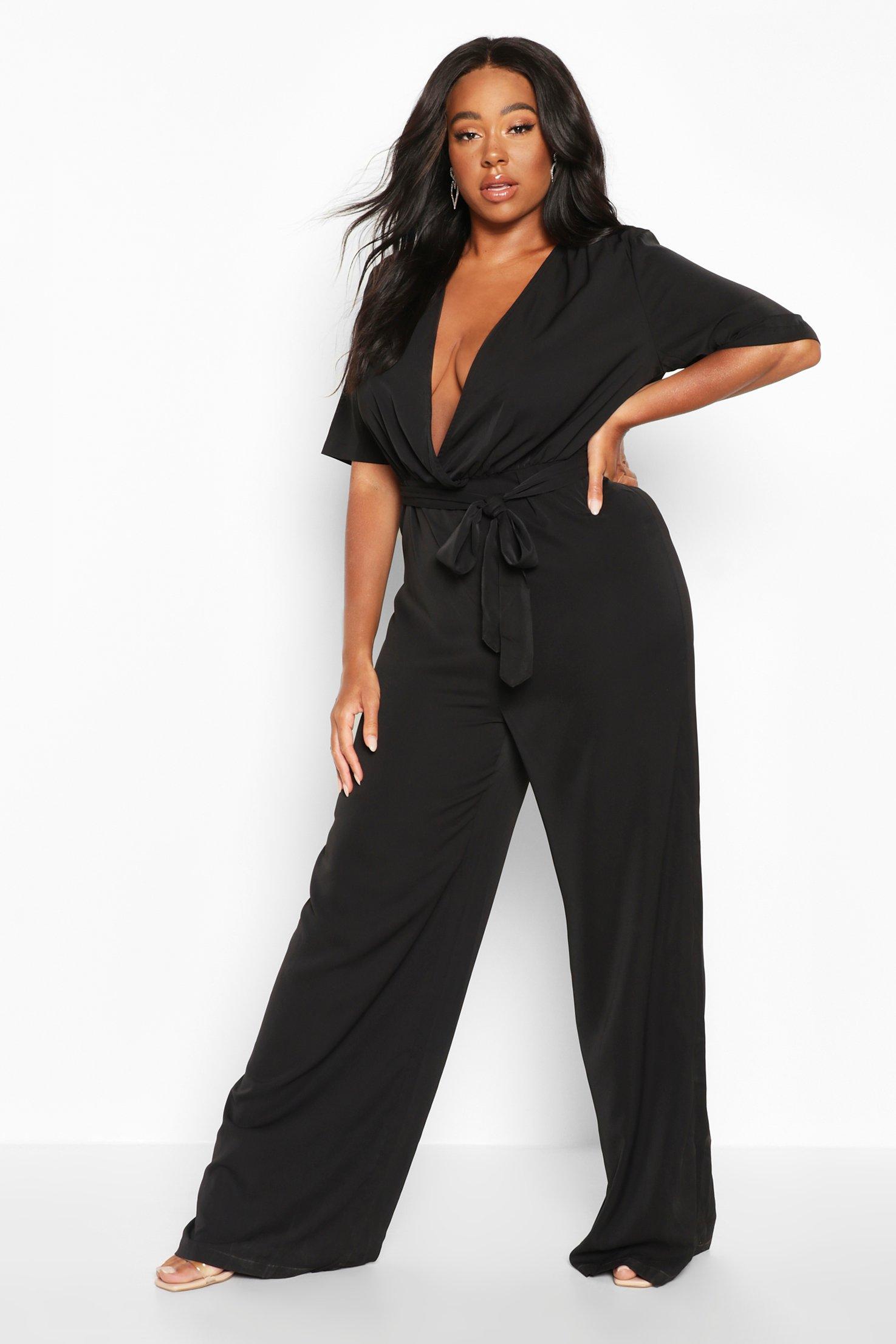plunge kimono sleeve jumpsuit