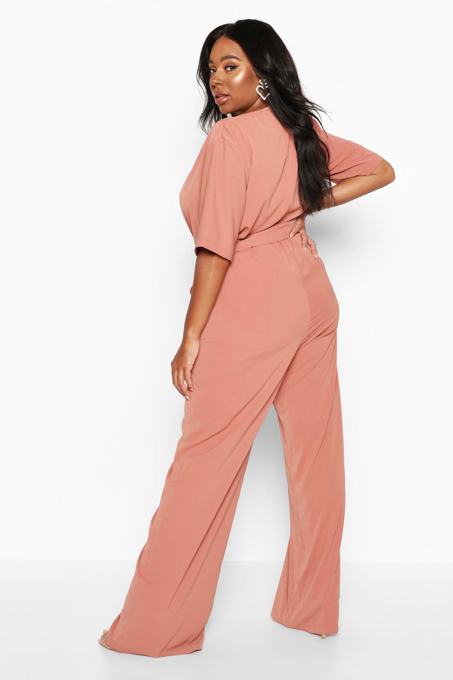 plunge kimono sleeve jumpsuit