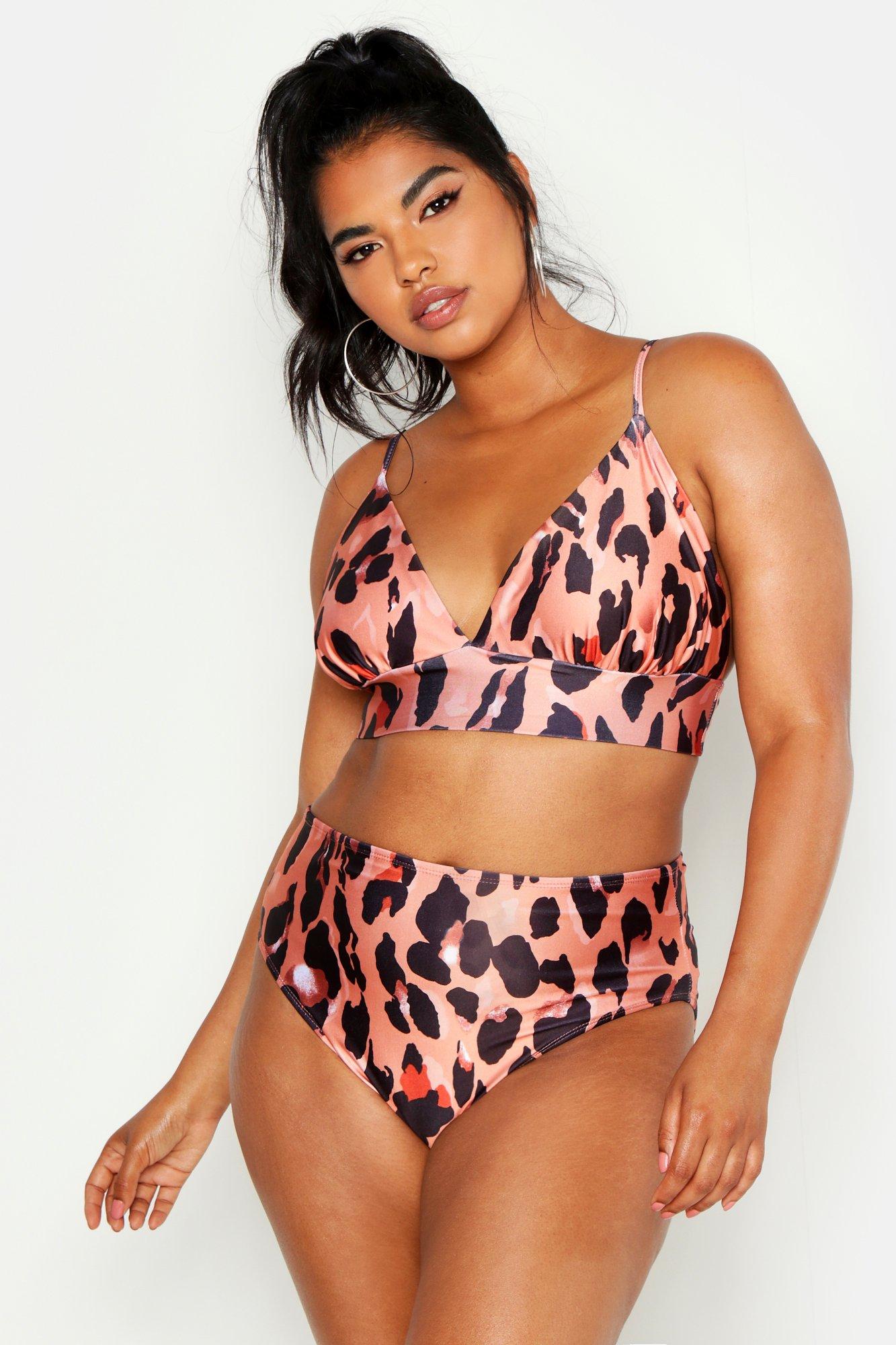 leopard print bikini boohoo