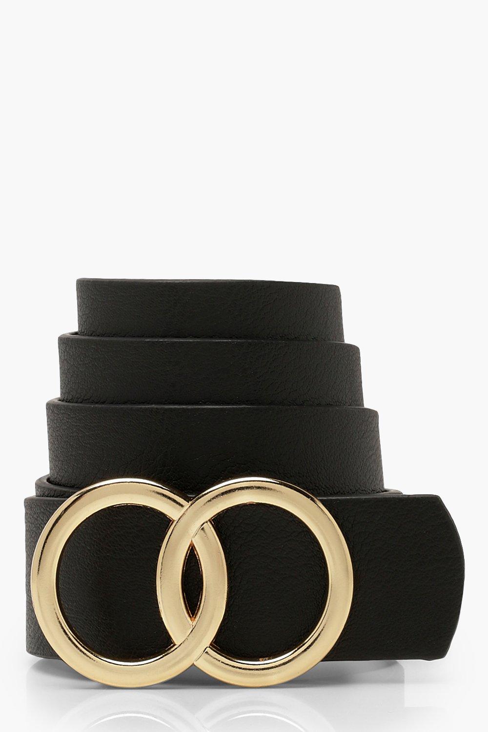 Click to view product details and reviews for Womens Plus Double Ring Detail Boyfriend Belt Black One Size Black.