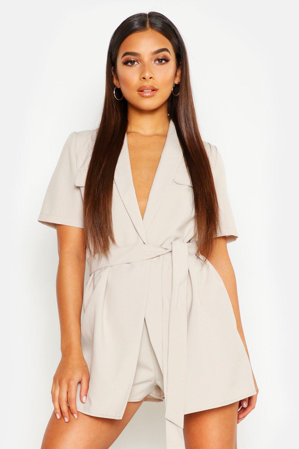 white belted playsuit