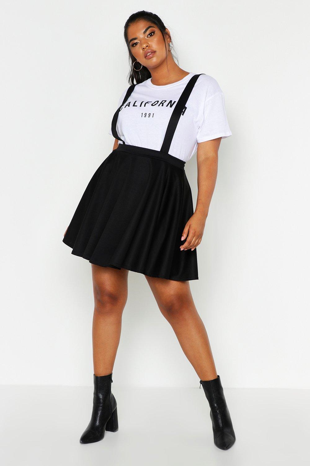 black pinafore skirt