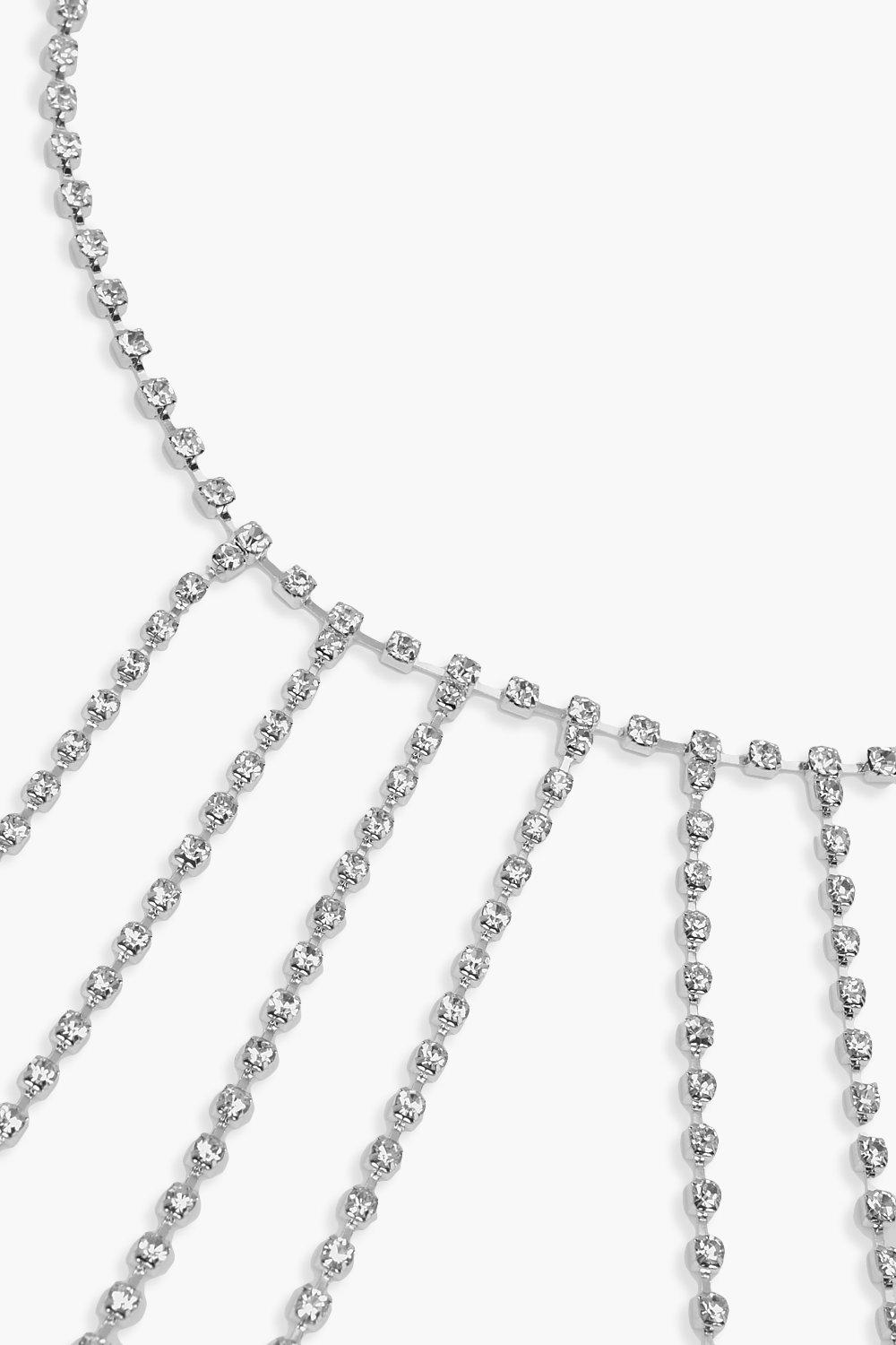 Plus Diamante Draped Body Chain Boohoo Uk