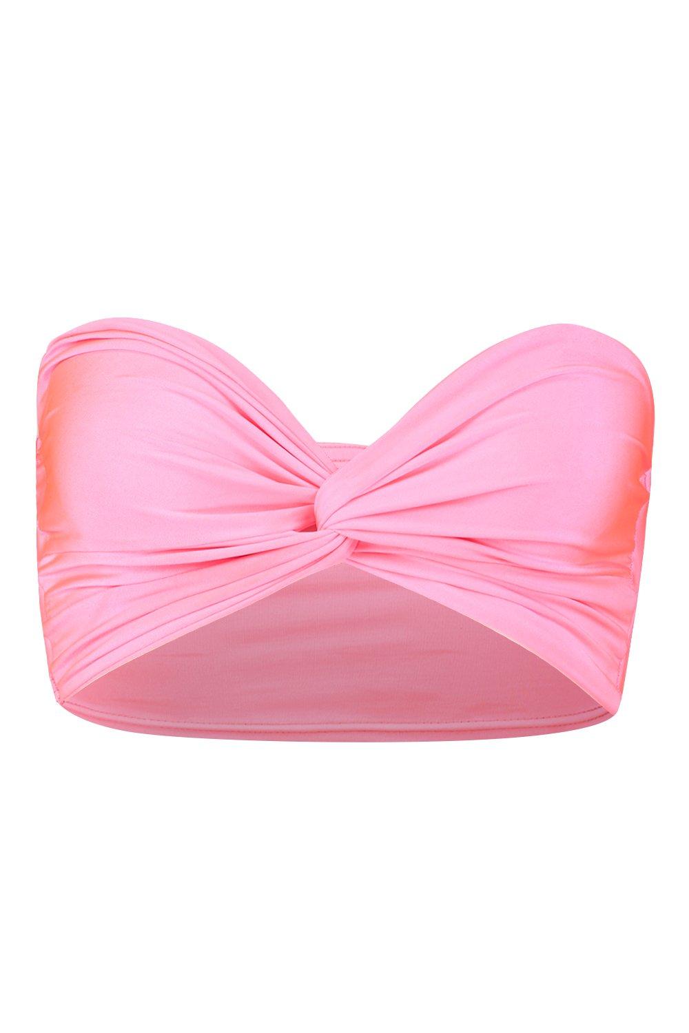 

Petite — Бандо с узлом спереди, Hot pink